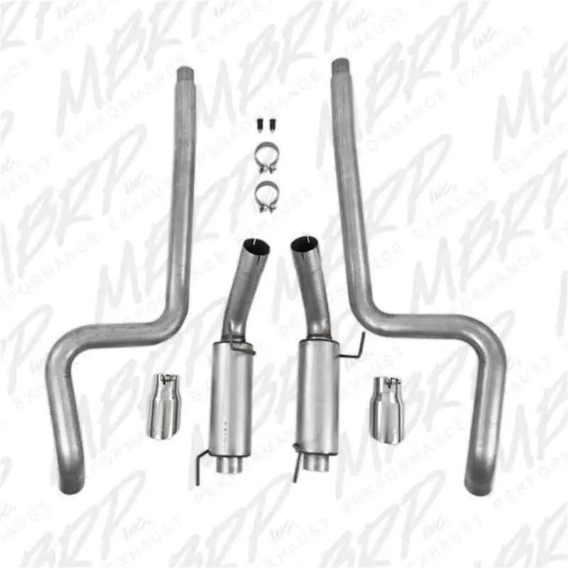 MBRP 05-09 Ford Mustang GT 4.6L Dual Split Rear Race Version AL/ 3in Cat Back Exhaust System s7270al