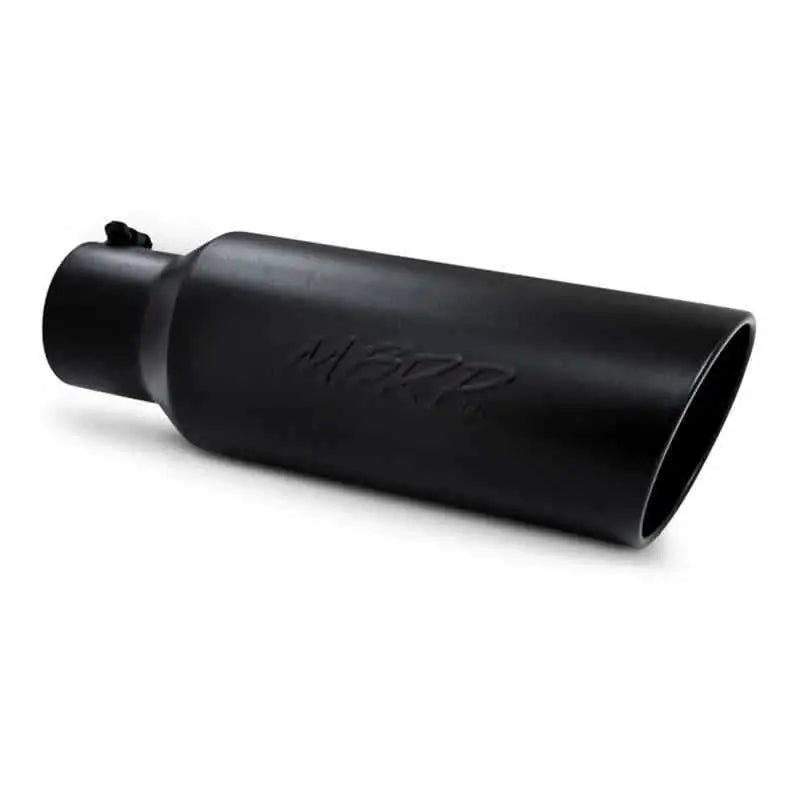 MBRP Universal Tip 6in OD Rolled End 4in Inlet 18in L Black Coated Exhaust Tip t5130blk