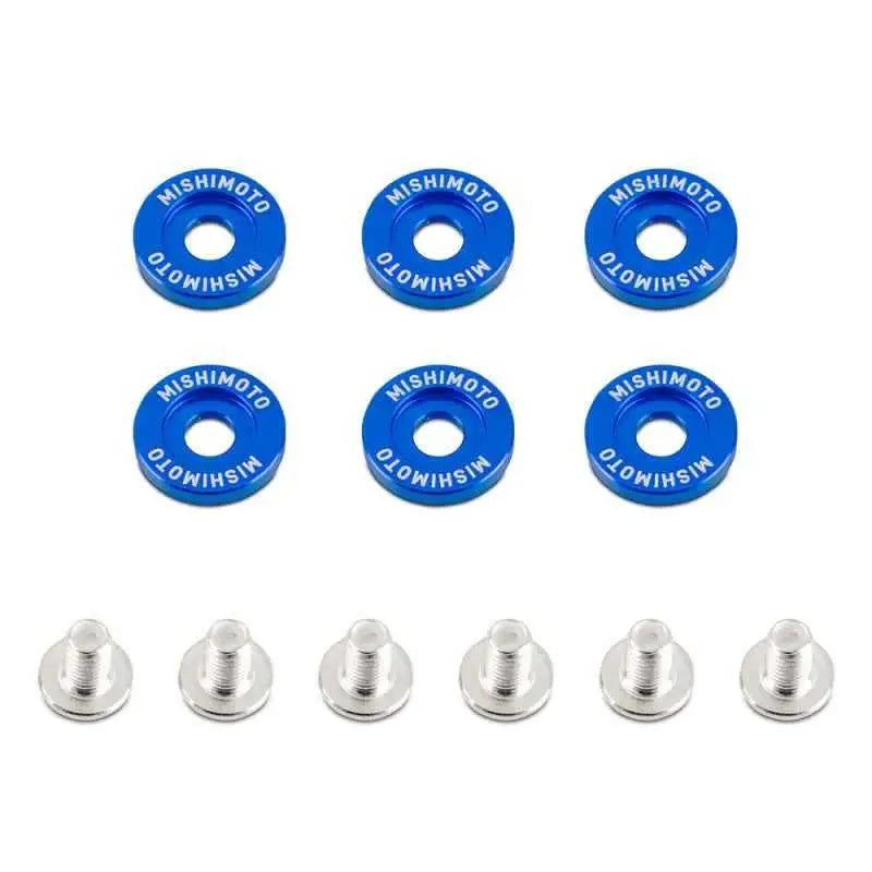 Mishimoto Small Fender Washer Kit (6pcs) - Blue mmfw-sm-6bl