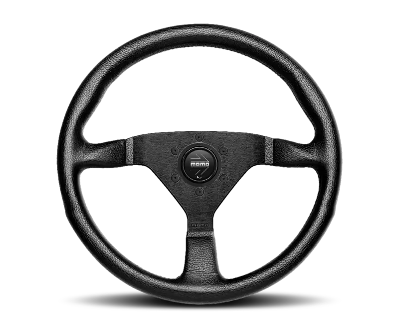 Momo Montecarlo Steering Wheel 350 mm - Black Leather/Black Stitch/Black Spokes mommcl35bk1b