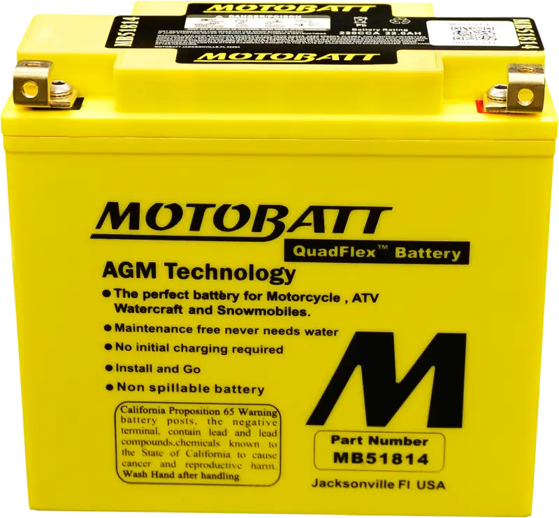 Motobatt Quadflex Battery With Four Terminals Flexibility 491-1025