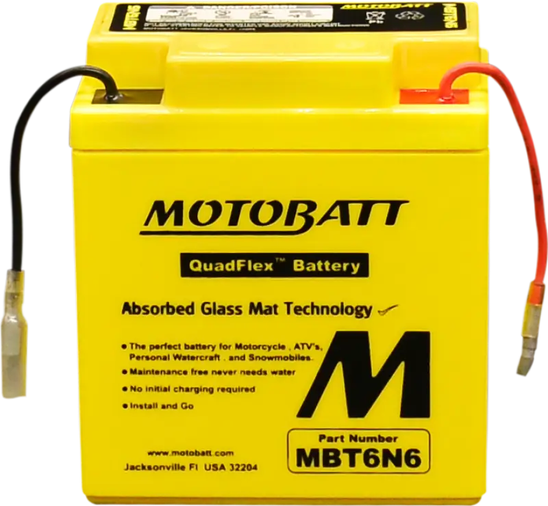 Motobatt Quadflex Mbt6n6 Sealed Battery With Four Terminals 491-1024