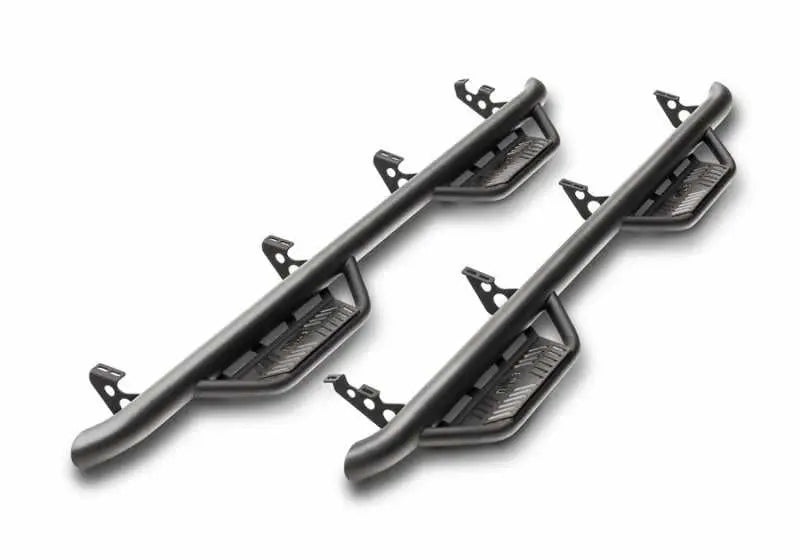 N-Fab Podium LG 15.5-19 Dodge RAM 1500 Crew Cab 6.4ft Bed - Bed Access - Tex. Black - 3in hpd15103cc-6-tx