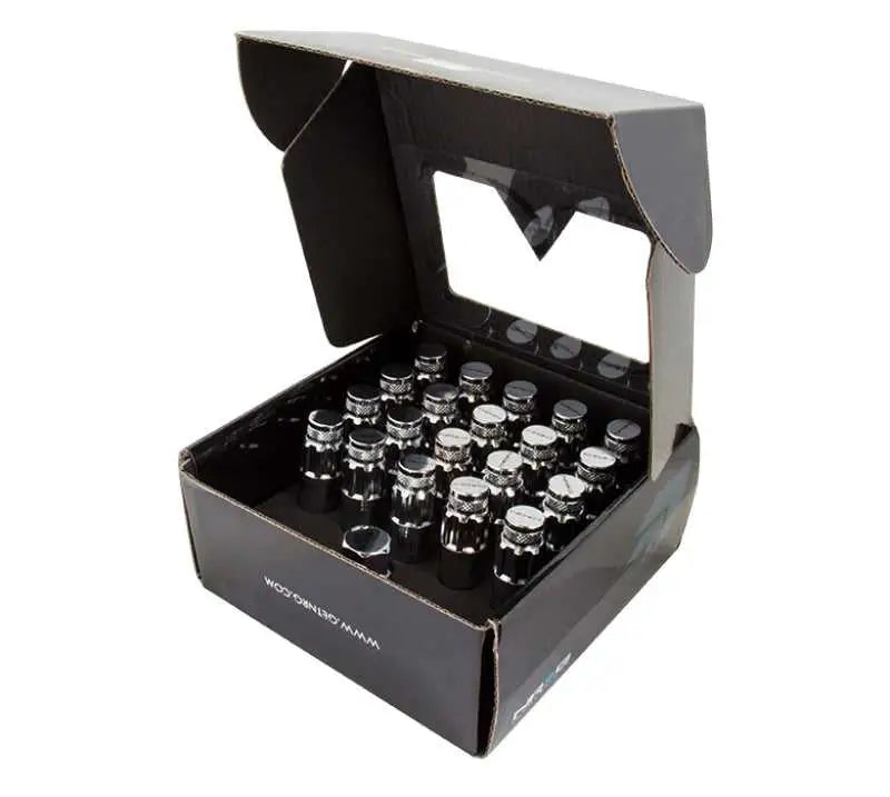 NRG 700 Series M12 X 1.25 Steel Lug Nut w/Dust Cap Cover Set 21 Pc w/Locks & Lock Socket - Silver ln-ls710sl-21