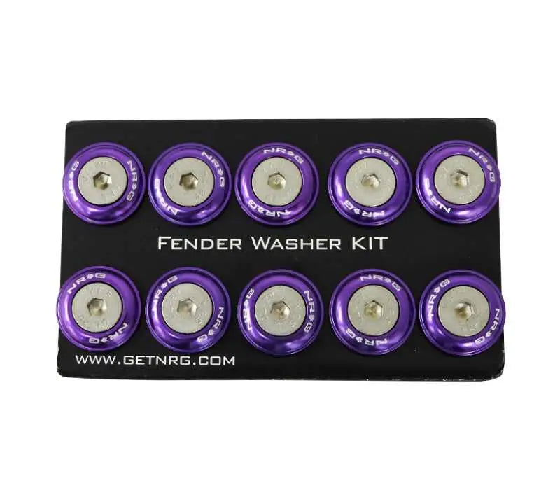 NRG Fender Washer Kit w/Rivets For Plastic (Purple) - Set of 10 fw-100pp