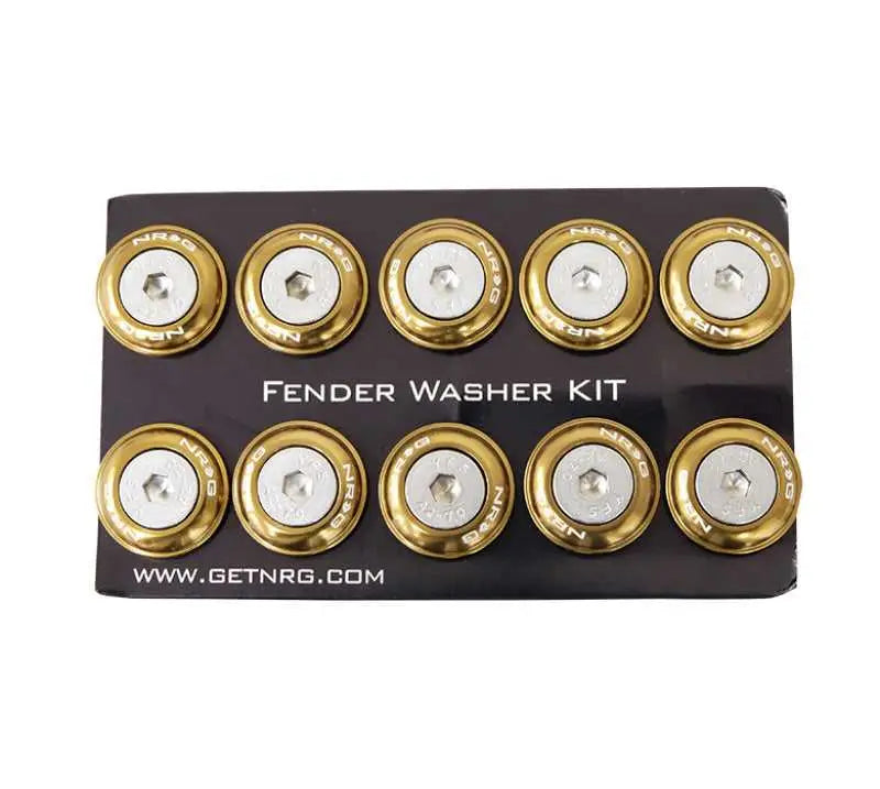 NRG Fender Washer Kit w/Rivets For Plastic (Titanium) - Set of 10 fw-100ti
