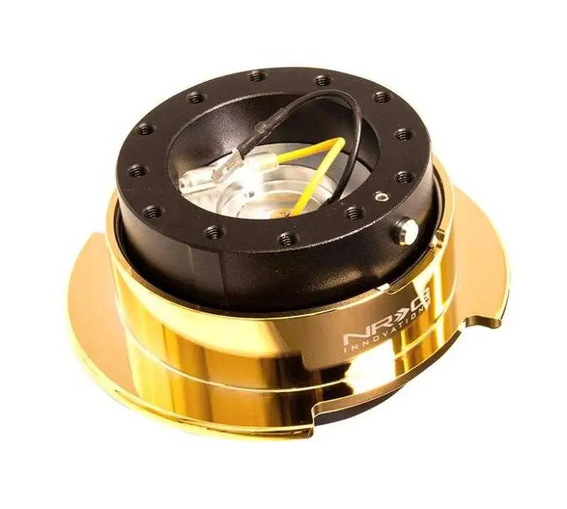 NRG Quick Release Kit Gen 2.5 - Black Body / Chrome Gold Ring srk-250bk-cg