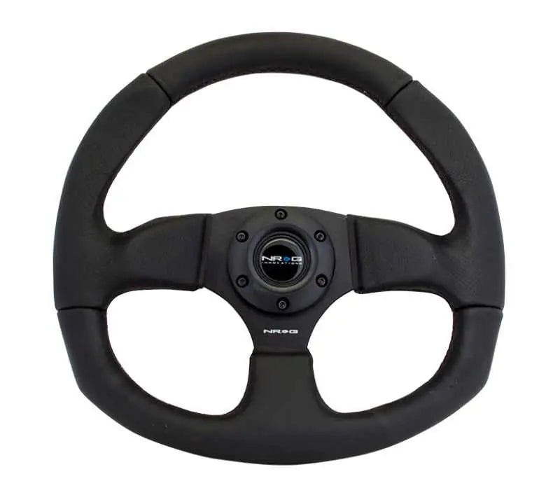 NRG Reinforced Steering Wheel (320mm Horizontal / 330mm Vertical) Leather w/Black Stitching rst-009r