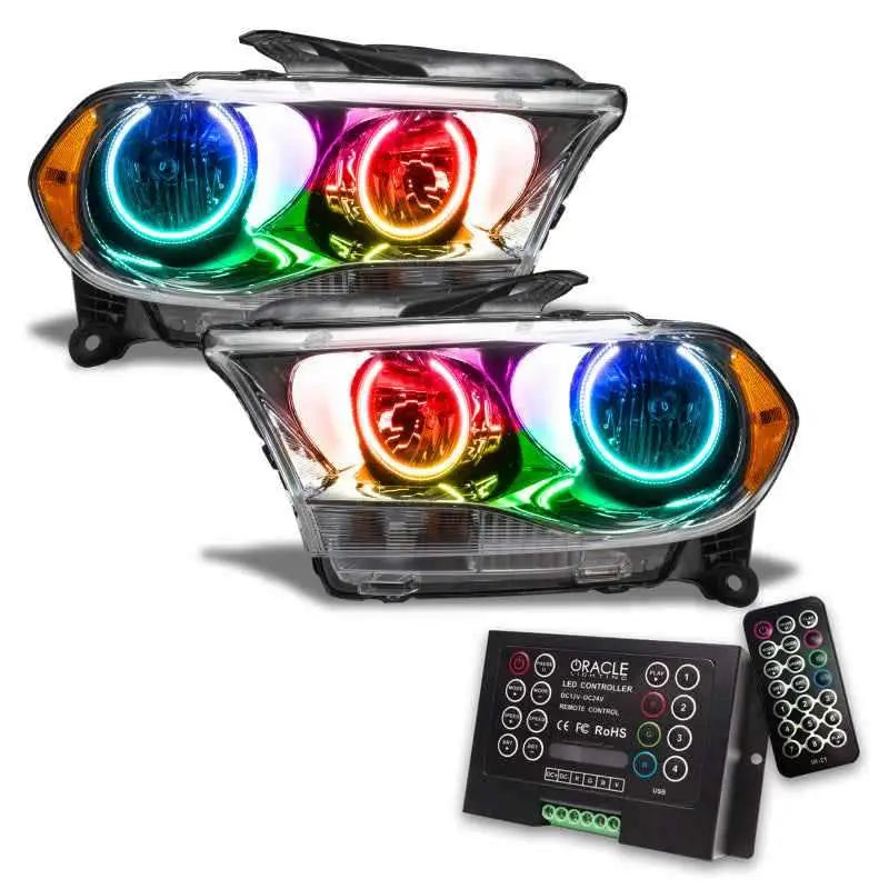 Oracle 11-13 Dodge Durango SMD HL Halogen - Chrome - ColorSHIFT w/ 2.0 Controller 7101-333