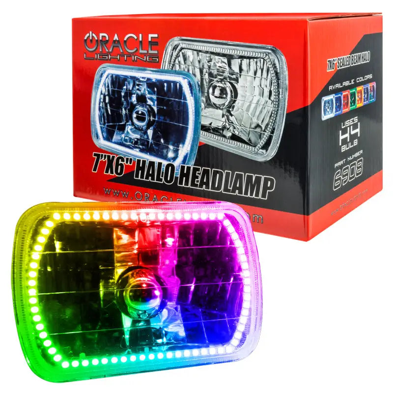 Oracle Pre-Installed Lights 7x6 IN. Sealed Beam - ColorSHIFT Halo orl6908-333