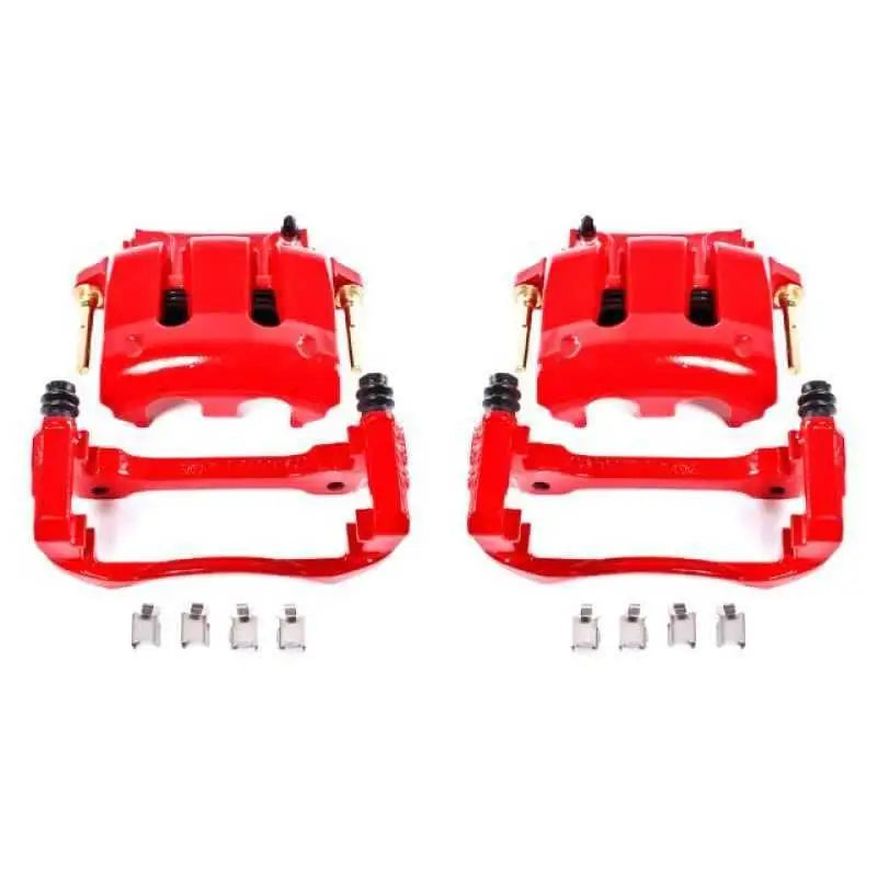Power Stop 05-14 Ford Mustang Front Red Calipers w/Brackets - Pair s4928a