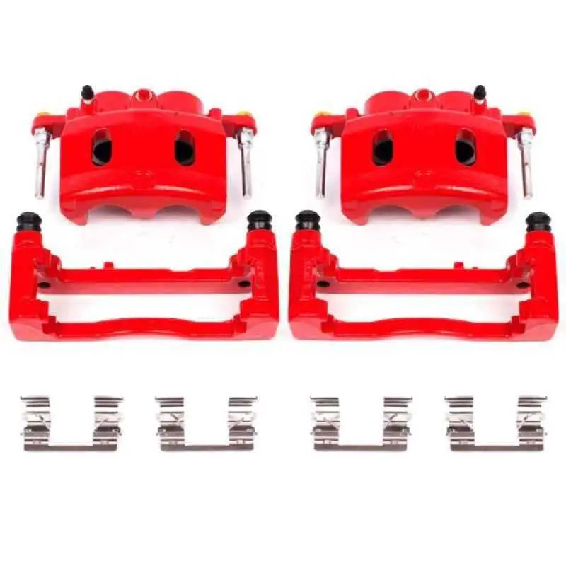 Power Stop 08-16 Cadillac Escalade Front Red Calipers w/Brackets - Pair s4918a
