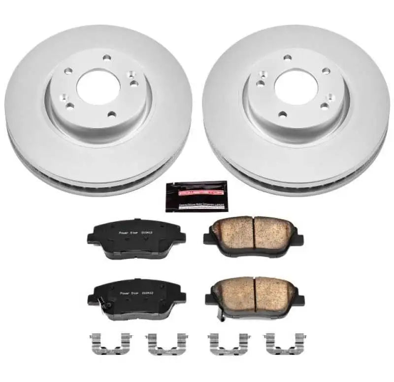 Power Stop 10-15 Hyundai Sonata Front Z17 Evolution Geomet Coated Brake Kit crk5377