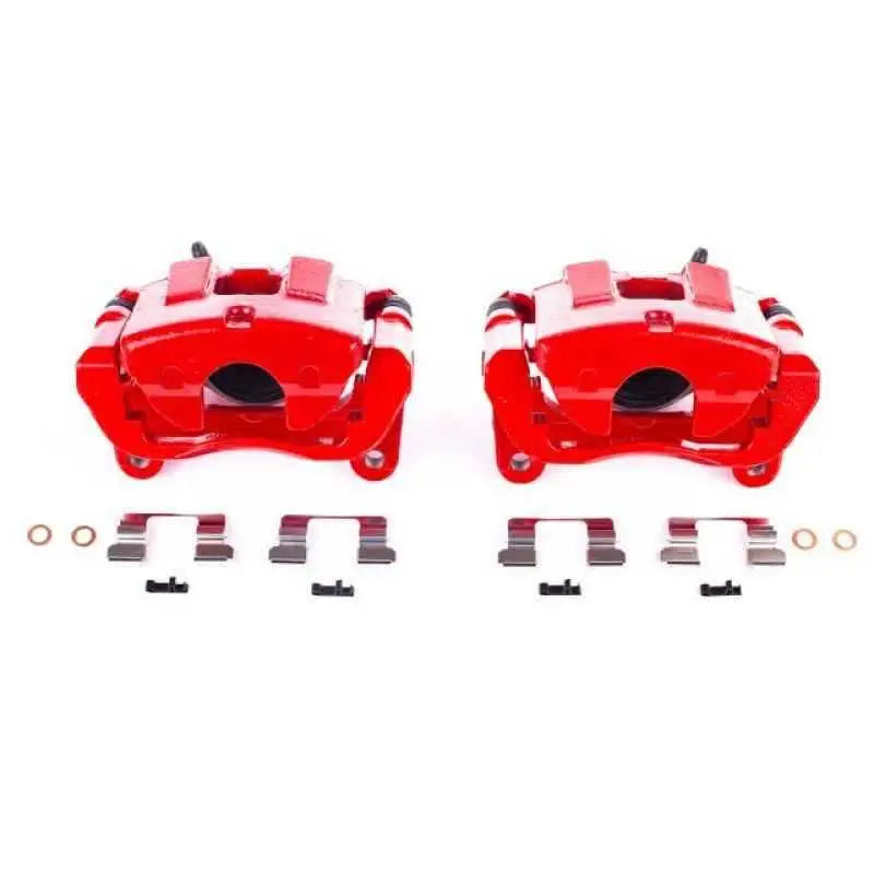 Power Stop 14-18 Jeep Cherokee Front Red Calipers w/Brackets - Pair s5528