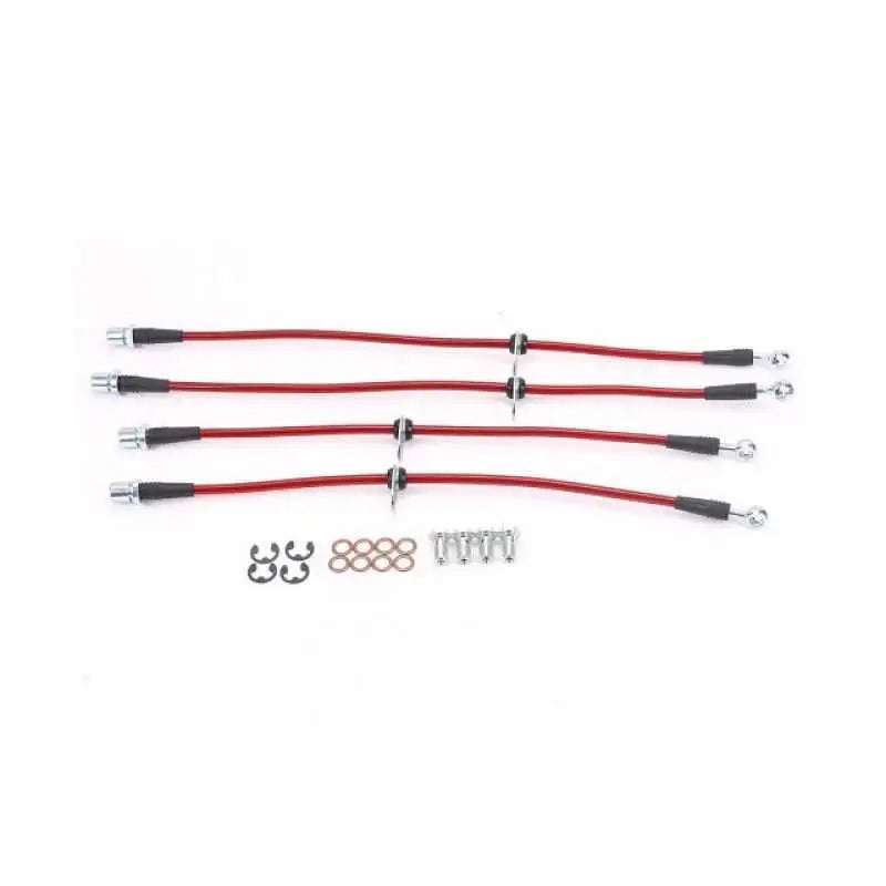 Power Stop 18-19 Subaru WRX STI Front & Rear SS Braided Brake Hose Kit bh00104