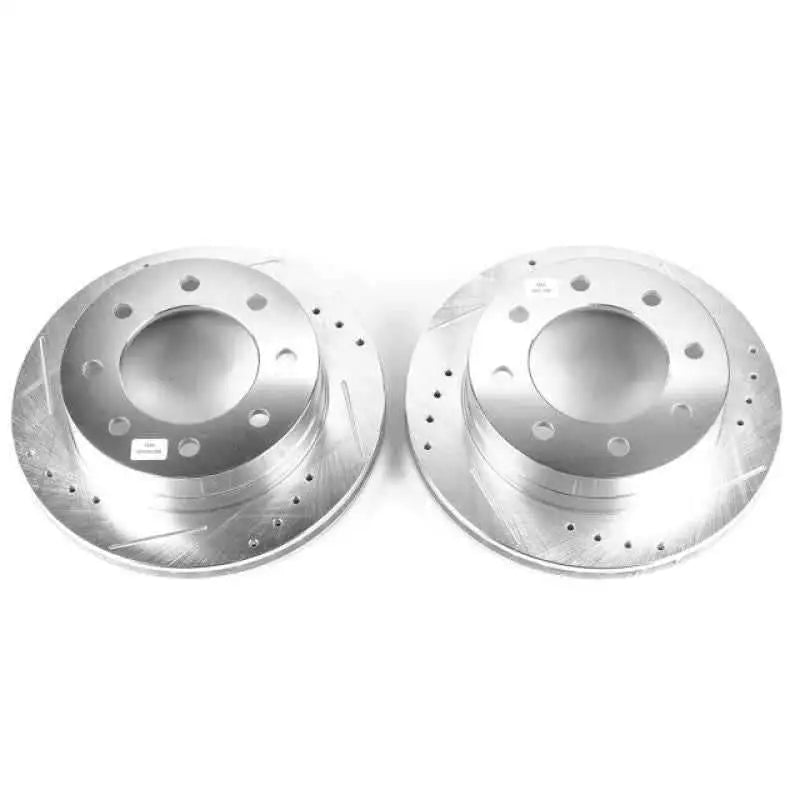 Power Stop 2003 Chevrolet Silverado 1500 HD Rear Evolution Drilled & Slotted Rotors - Pair ar8656xpr