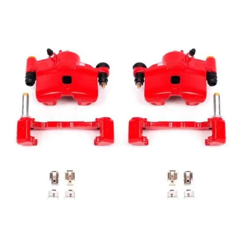Power Stop 90-00 Honda Civic Front Red Calipers w/Brackets - Pair s1379