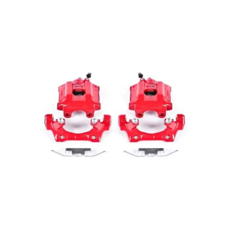 Power Stop 92-98 BMW 318i Rear Red Calipers w/Brackets - Pair s1620