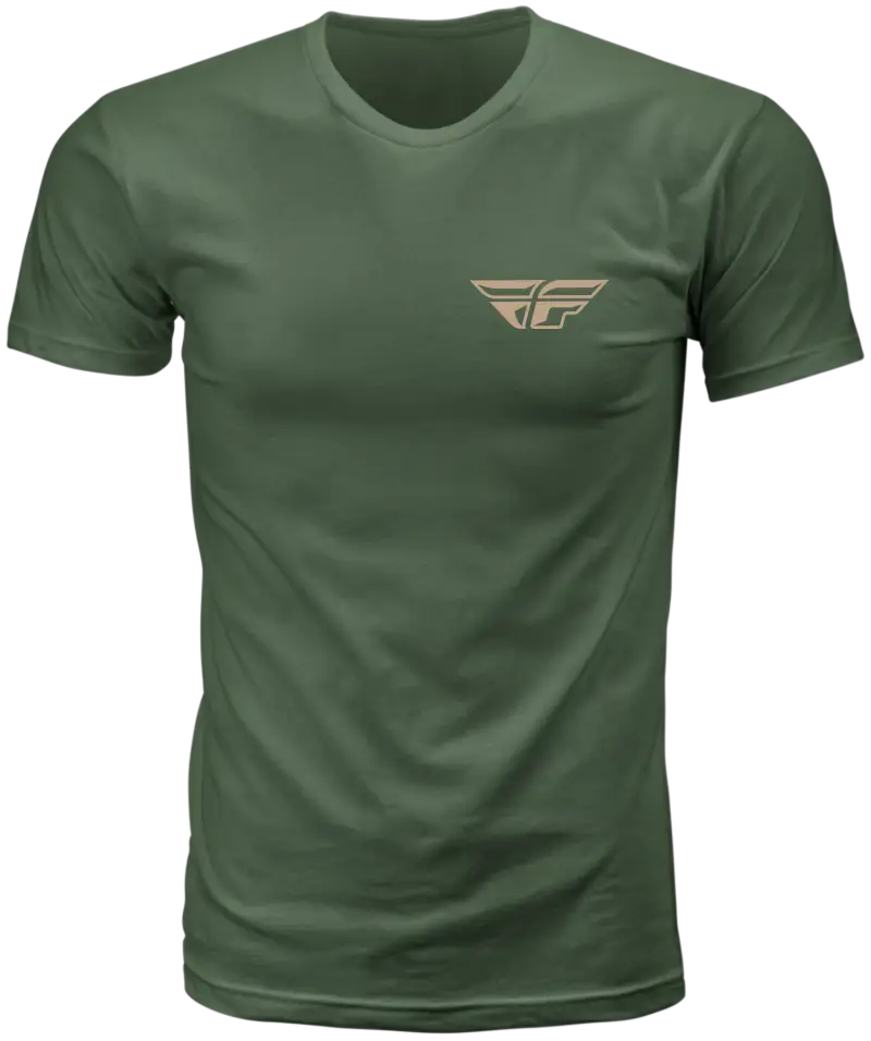 Premium Combed Cotton Fly Staple Tee in Green 354-0405l