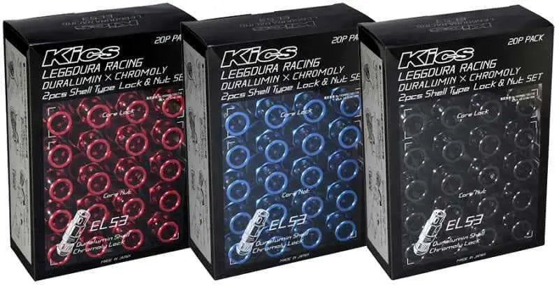 Project Kics Leggdura Racing 53mm EL53 Shell Type Lug Nut 16 Pcs + 4 Locks 12X1.50 Blue WEL5311U
