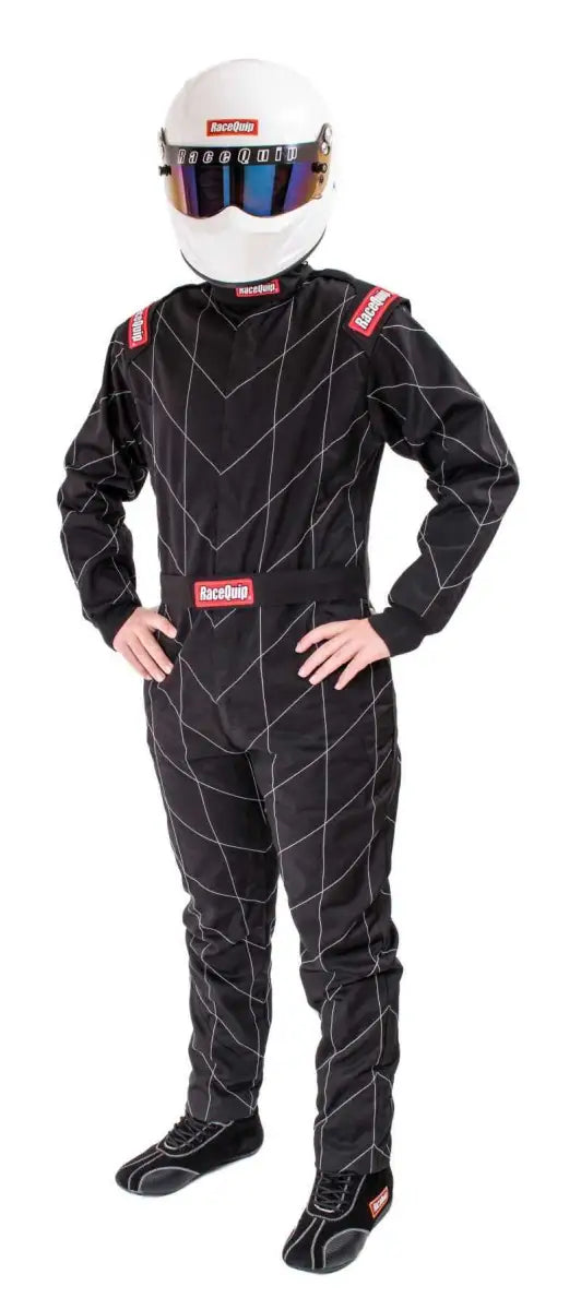 RaceQuip Black Chevron-1 Suit - SFI-1 XL 130906