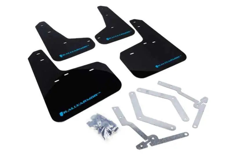 Rally Armor 13-16 Ford Focus ST /16-17 Focus RS UR Black Mud Flap with Nitrous Blue Logo mf27-ur-blk-nb