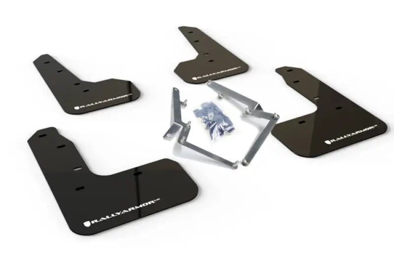 Rally Armor 17-19 Honda Civic Sport Touring UR Black Mud Flap w/ White Logo mf51-ur-blk-wh