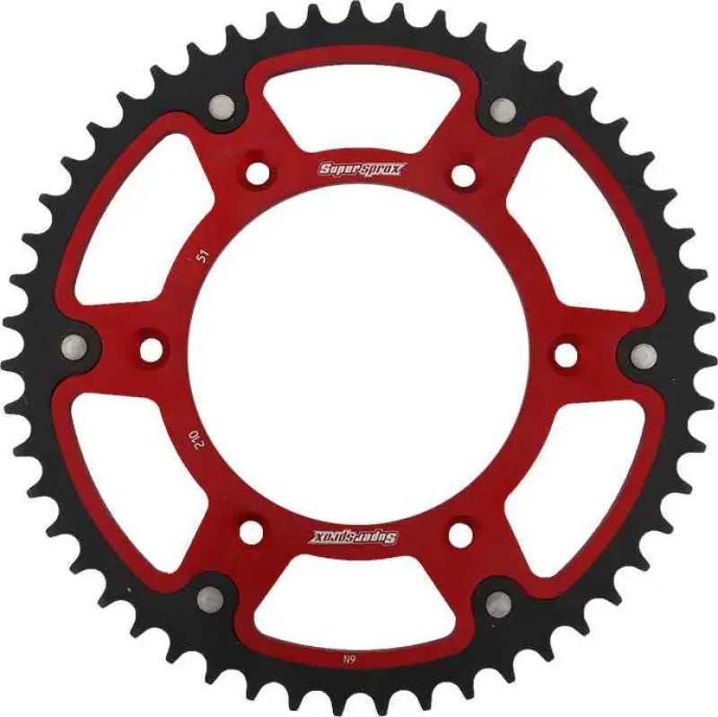 Rear Stealth Sprocket Alu/Stl 51t 520 Red Hon wps-108-210351