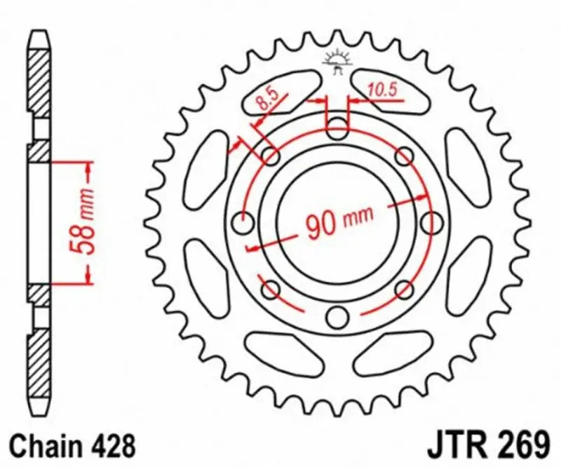 RFE-1204-49-BLK Supersprox Rear Sprocket Steel 49T-428 Black Hon wps-106-120449