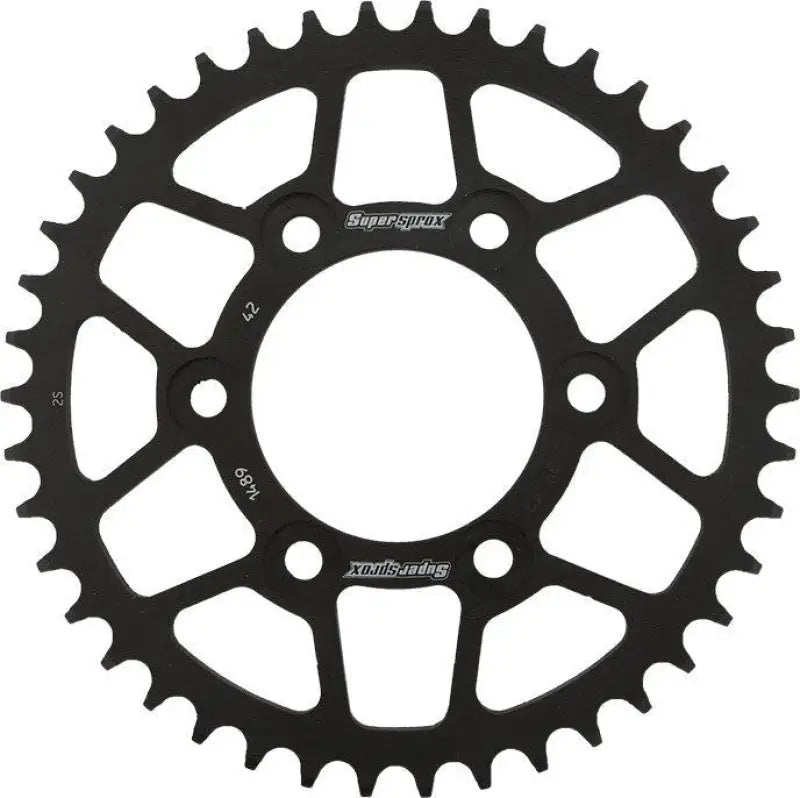 RFE-1489-42-BLK Supersprox Rear Sprocket Steel 42T-525 Blk Kaw wps-106-148942