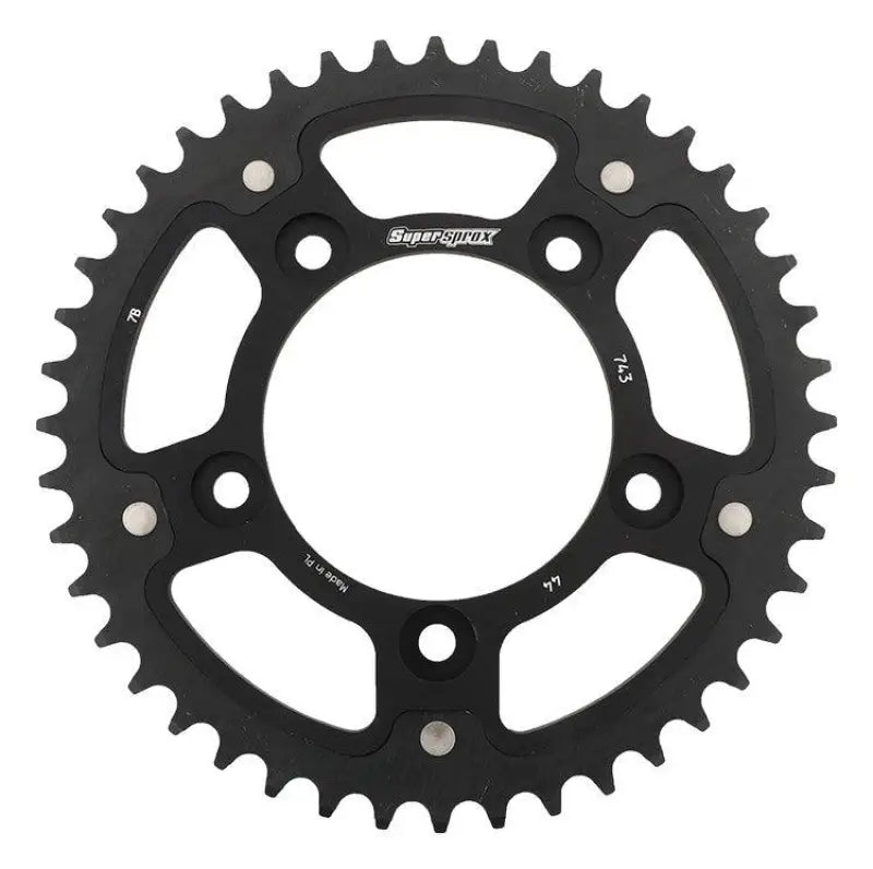 RST-743-44-BLK Supersprox Rear Stealth Sprocket Alu/Stl 44T-520 Blk Duc wps-108-743144