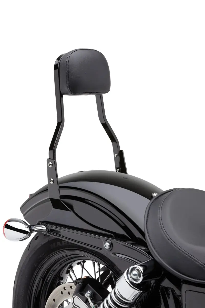 Short Black Sissy Bar for Dyna with Back Support 82-96589