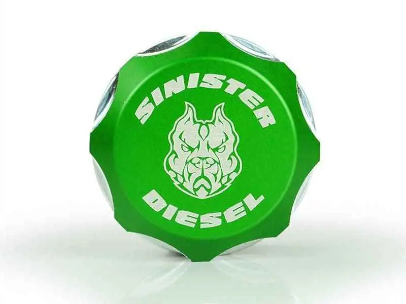 Sinister Diesel 13-17 Dodge/Ram 6.7 Cummins Billet Fuel Plug - Green sd-fp-6-7c-grn