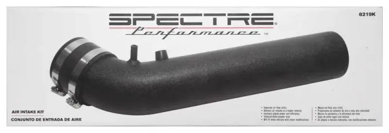 Spectre Universal Intake Tube Kit 3in. - Aluminum - Black spe8219k