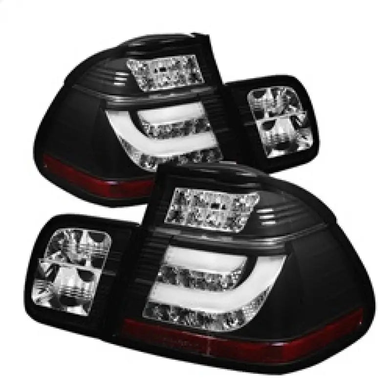 Spyder BMW E46 3-Series 02-05 4Dr Light Bar Style LED Tail Lights Black ALT-YD-BE4602-4D-LBLED-BK spy5015938