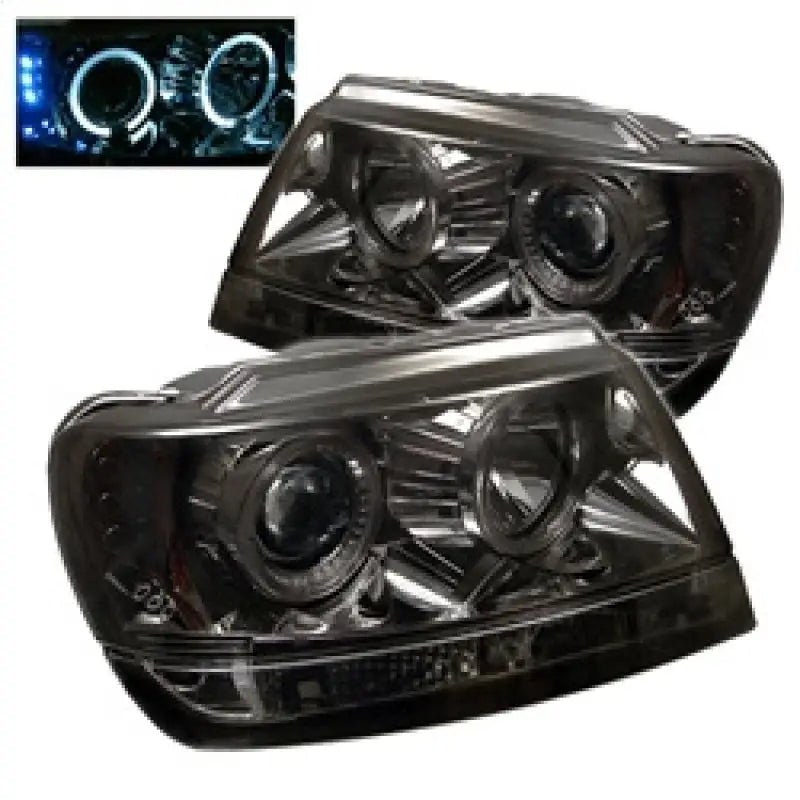 Spyder Jeep Grand Cherokee 99-04 Projector Headlights LED Halo LED Smke - PRO-YD-JGC99-HL-SMC spy5011169