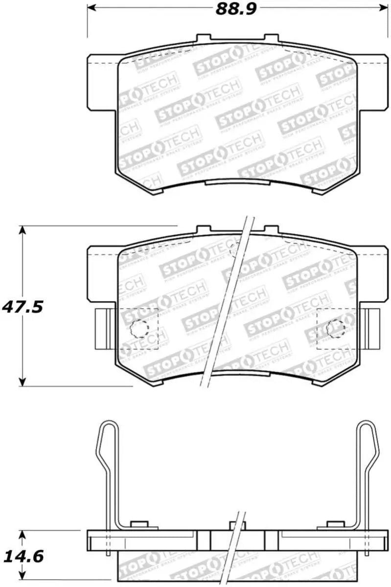 StopTech Performance 2000-2009 Honda S2000 Rear Sport Brake Pads 309-05372