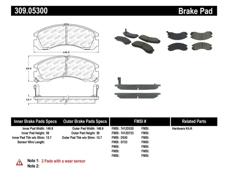 StopTech Performance 93-99 Eagle Talon 4WD / 92-04 Mitsubishi Diamante / 6/92-99 Mitsubishi Eclipse 309.05300