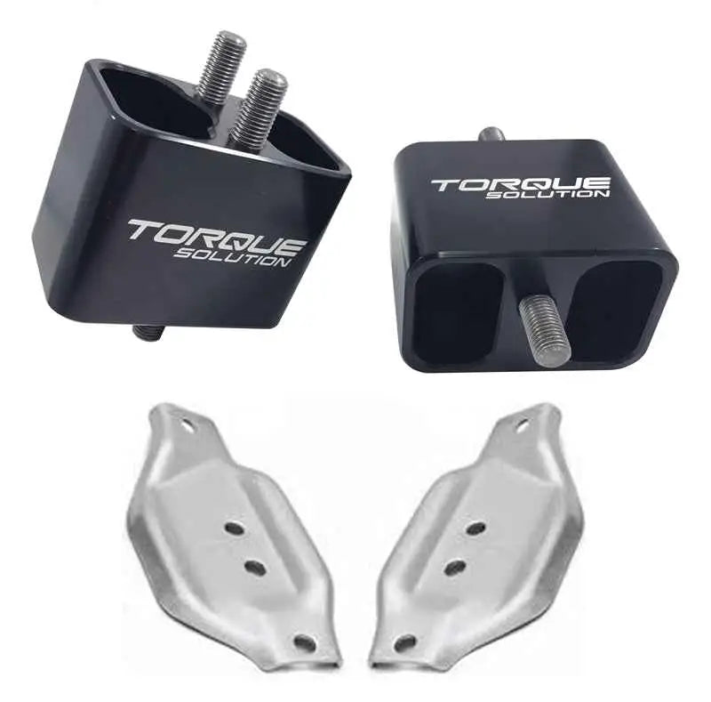 Torque Solution Solid Billet Engine Mounts w/ Mount Plates: 02-14 Subaru WRX / 04-17 STI ts-su-200sb-pl