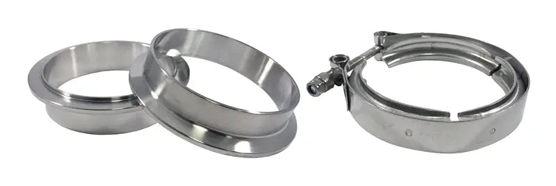 Torque Solution Stainless Steel V-Band Clamp & Flange Kit - 3in (76mm) ts-vbk-3