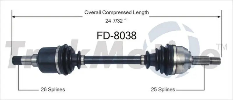 Trakmotive FD-8038 New Cv Axle trkfd8038