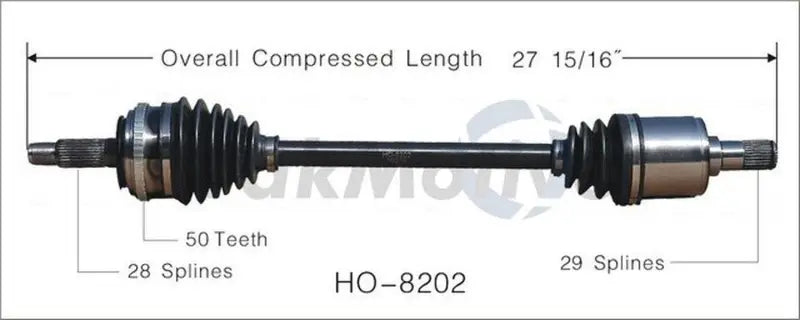 Trakmotive HO-8202 New Cv Axle trkho8202