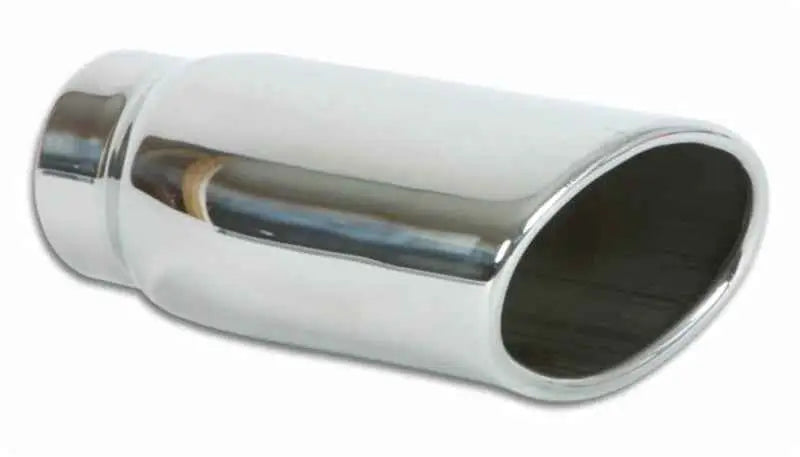Vibrant 4.5in x 3in Oval SS Exhaust Tip (Single Wall Angle Cut Rolled Edge) 1406