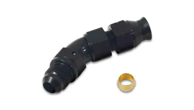 Vibrant 45 Degree 1/2in Tube to Male -8AN Flare Adapter w/ Olive Inserts 16578