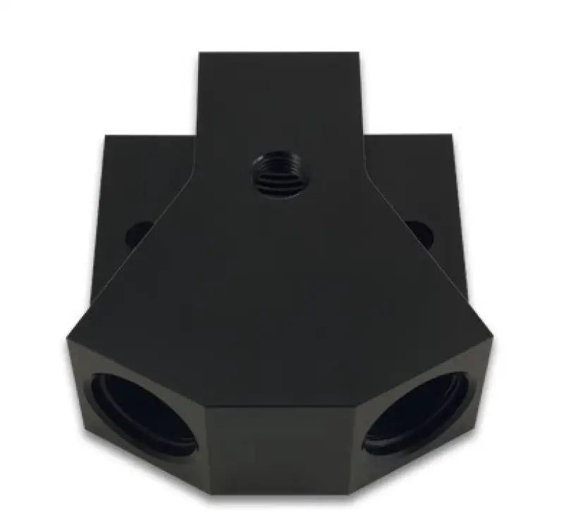 Vibrant Billet Aluminum Y-Block Fitting with 1/8in NPT Port -8AN x Dual -8AN ORB vib10893