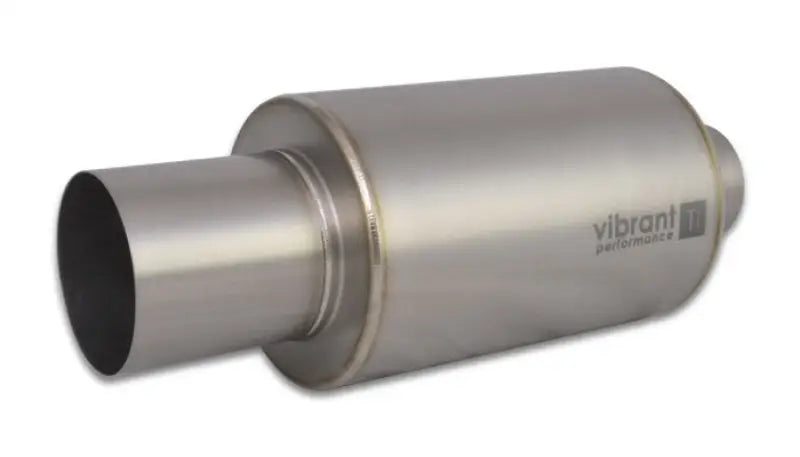 Vibrant Titanium Muffler w/Straight Cut Natural Tip 3.5in Inlet / 3.5in Outlet 17565