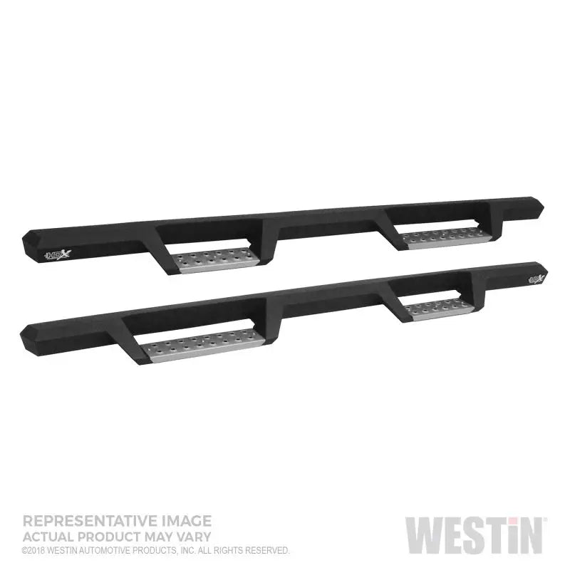 Westin 2019 Chevrolet Silverado/Sierra 1500 Crew Cab Drop Nerf Step Bars - Textured Black 56-141352