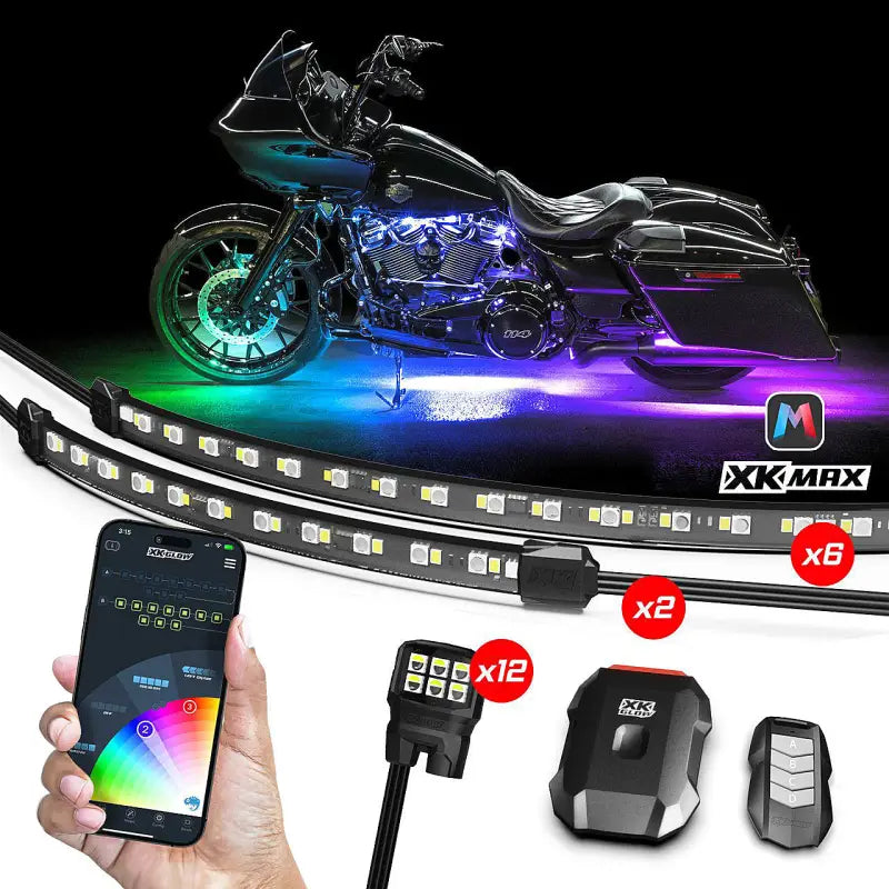 Xkmax LED Underglow Kit for Sleek Motorcycle Lighting 653-0192